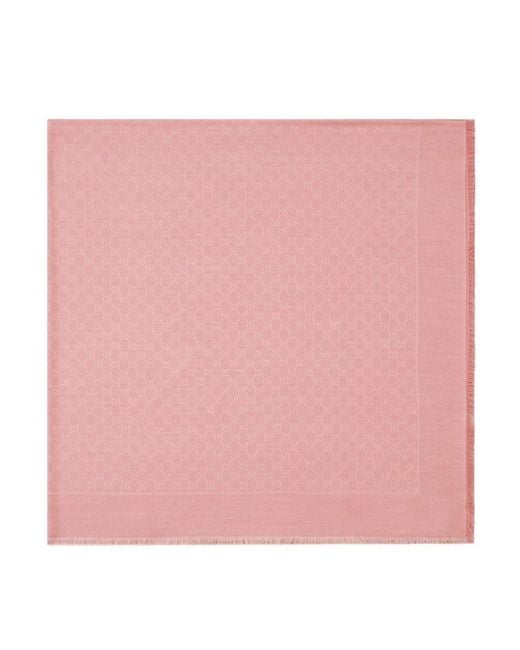 Gucci Pink Gg Jacquard Shawl
