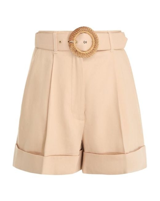 Zimmermann Natural Buckle Belt Shorts