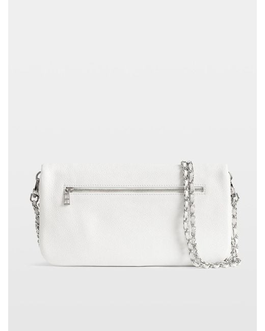 Zadig & Voltaire White Rock Grained Leather Clutch Bag