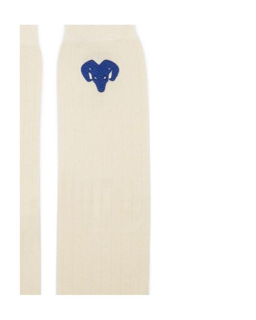 Maison Margiela White Embroidered Tabi Toe Socks