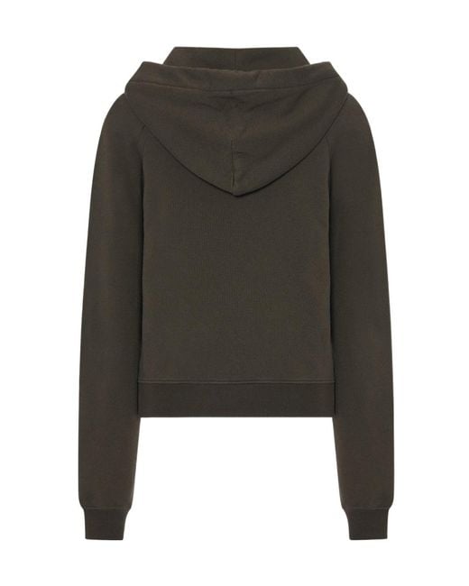 The Row Green Ribbed-Trim Hoodie