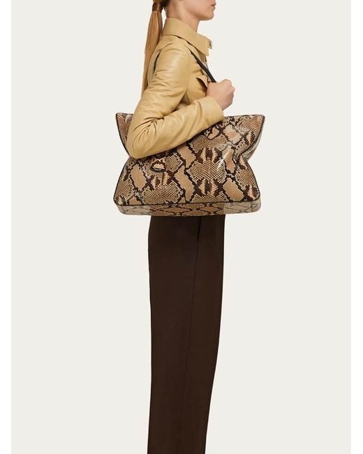 Ferragamo Brown Sac Cabas Star-Shaped (L)
