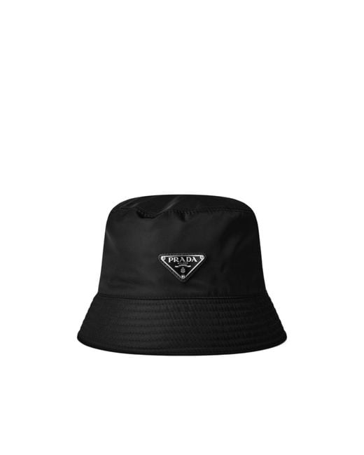 Prada Black Nylon Bucket Hat for men