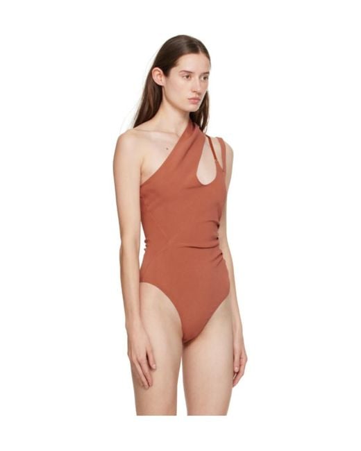 Mugler Black One-Shouldered Tailored One-Piece