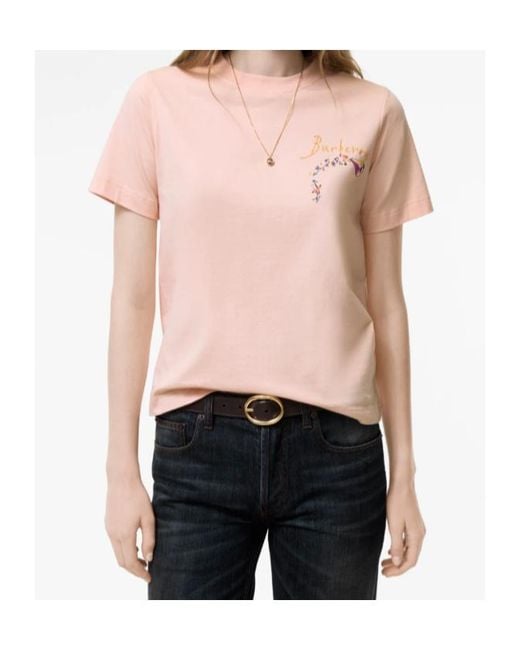 Burberry Pink Brave Little Tree Cotton T-Shirt