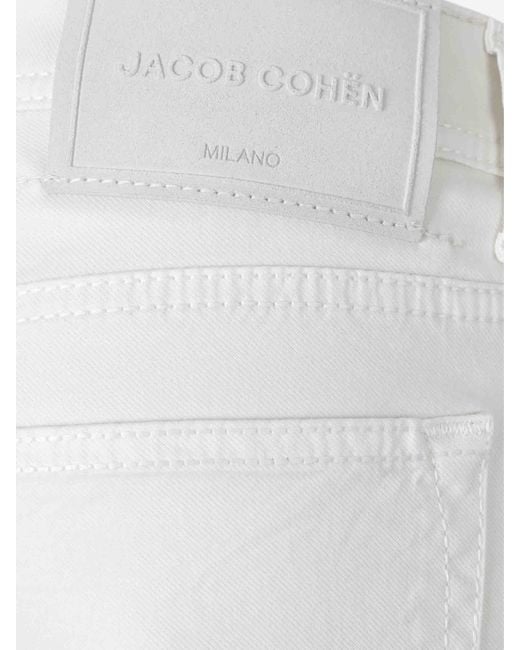 Jacob Cohen White Belt Loop Casual Pants for men
