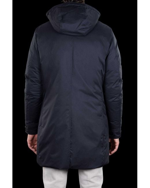 Moorer Blue Technical Gabardine Coat for men