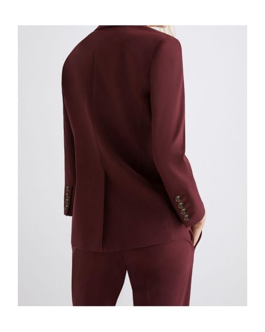 Marella Purple Viscose-Blend Canvas Blazer
