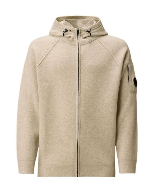 C P Company Natural Zip-Up Hoodie for men