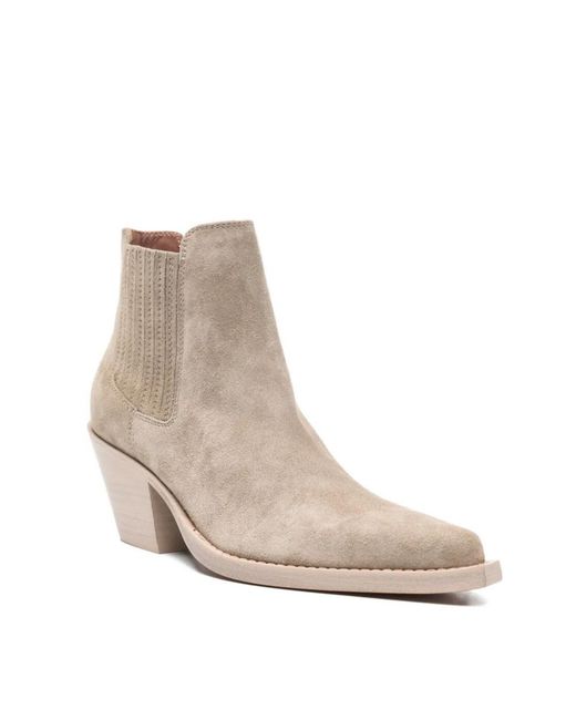 Paris Texas Brown Pointed Toe Block Heel Boots