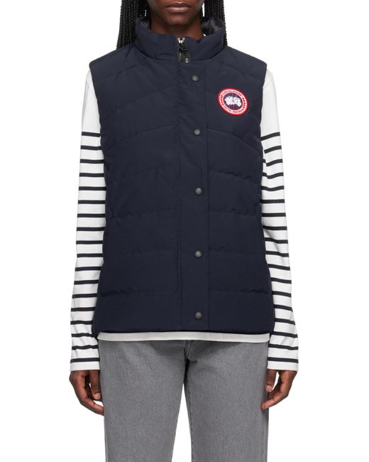 Canada Goose Blue Logo-Patch Padded Gilet