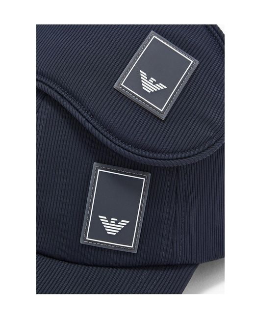 Emporio Armani Blue Patch Logo Cap for men