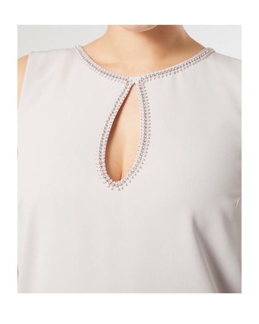 Marina Rinaldi White Embroidered Cady Dress