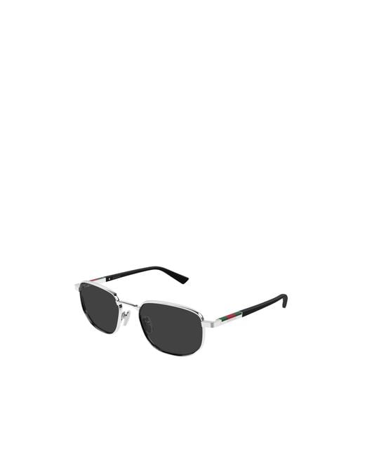 Gucci White Eyewear Rectangle Frame Sunglasses for men