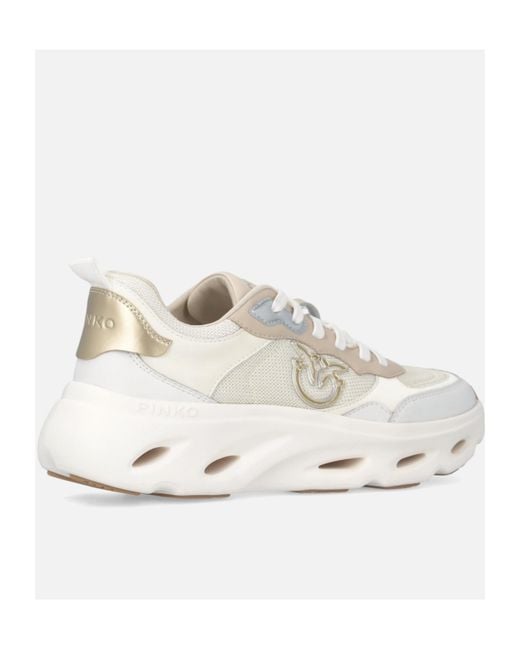 Pinko White Logo-Appliqué Sneakers