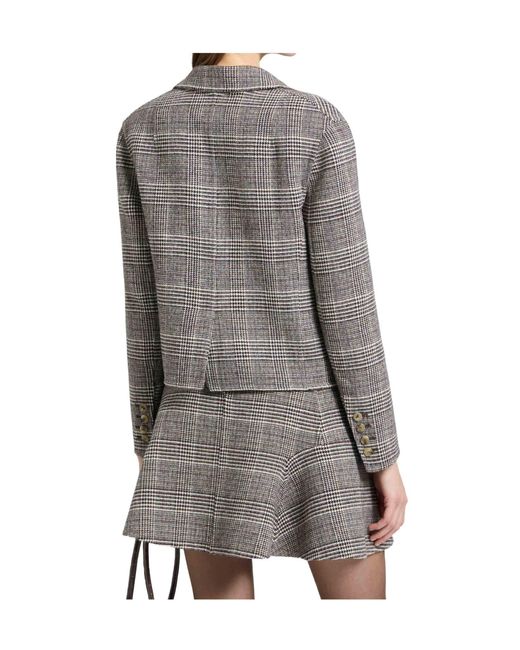 Ermanno Scervino Gray Short Single-Breasted Jacket