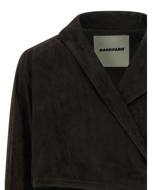 DARKPARK Black Cindy Crossed-Button Suede Jacket