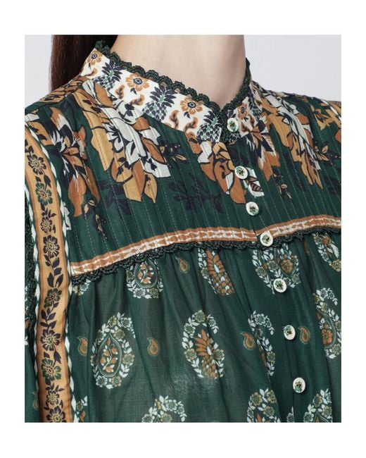 Farm Rio Green Tayla Printed Button Blouse