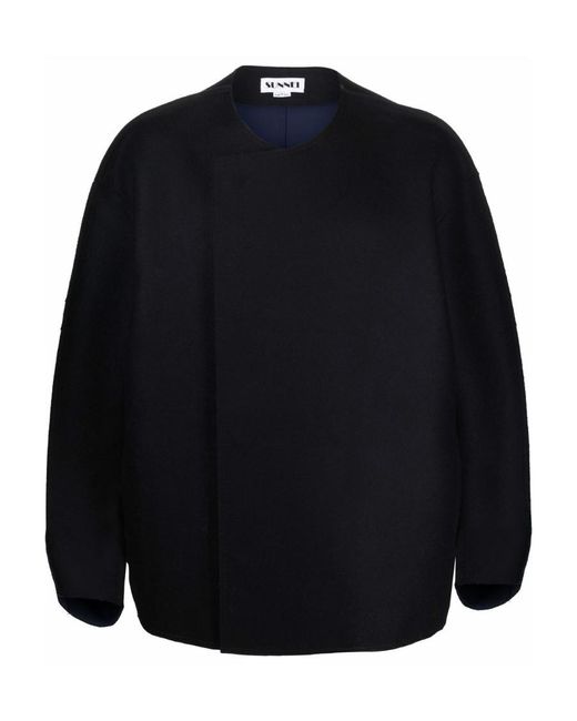 Sunnei Blue Round-Collar Casual Jacket for men