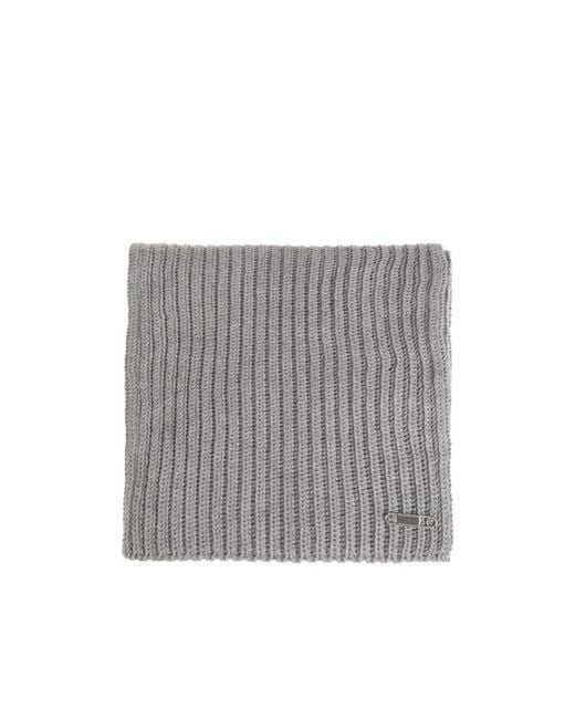 Givenchy Gray Logo Safety-Pin Knitted Scarf for men