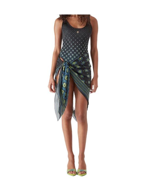Casablanca Green Monogram-Printed Swimsuit
