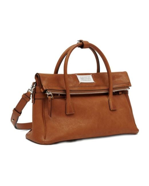 Maison Margiela Brown Numbers Motif 5Ac Tote Bag for men