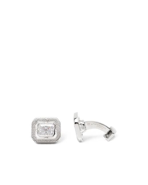 Tateossian White Crystal-Embellished Cufflinks for men