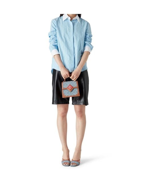 Casablanca Blue Pinstripe Long-Sleeved Shirt