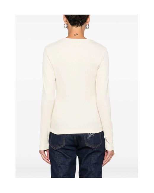 Stine Goya Natural Chain-Detail Long-Sleeve Top