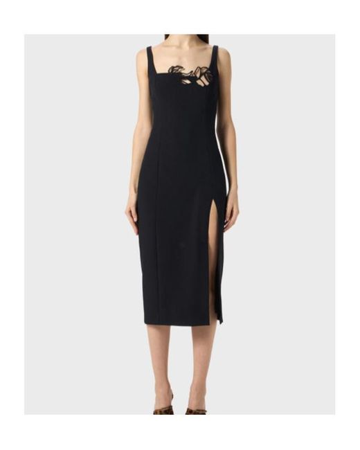 Blumarine Black Cut-Out-Detailed Sleeveless Midi Dress