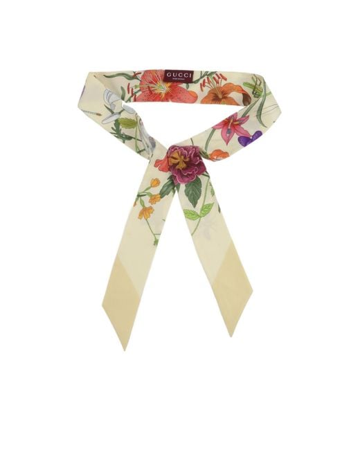 Gucci Multicolor Printed Twill Neck Bow
