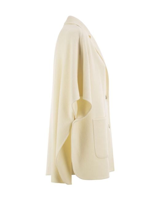 Herno Natural Cropped Cape-Style Jacket