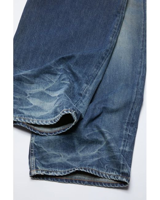 Acne Blue Mid Waist Baggy Jeans for men