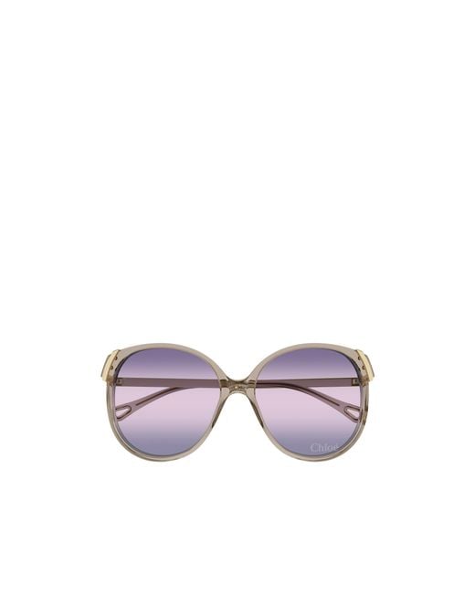 Chloé Purple Chloé Eyewear Oval Frame Sunglasses