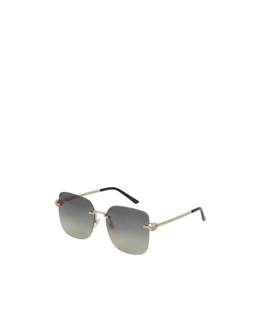 Gucci White Low Nose Bridge Fit Butterfly Sunglasses