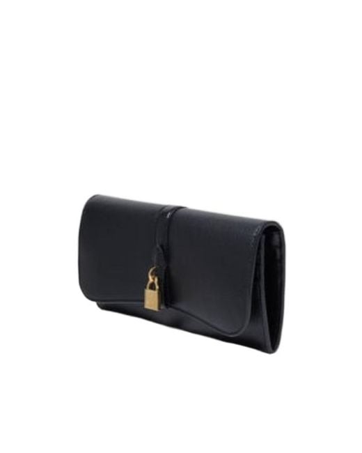 Stella McCartney Black Padlock Detailed Wallet