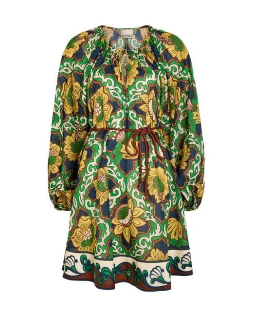 ALÉMAIS Green Floral-Print Dress