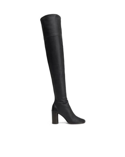 Lemaire Black Square-Toe Block-Heeled Boots