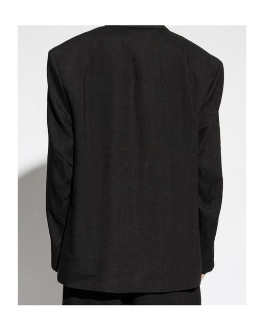 Studio Nicholson Black Daburus Double-Breasted Blazer for men