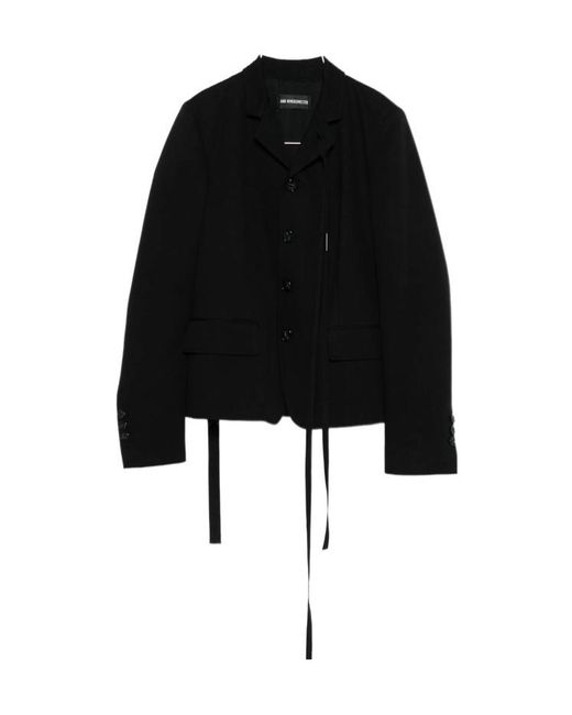 Ann Demeulemeester Black Single Breasted Strap Detailed Jacket