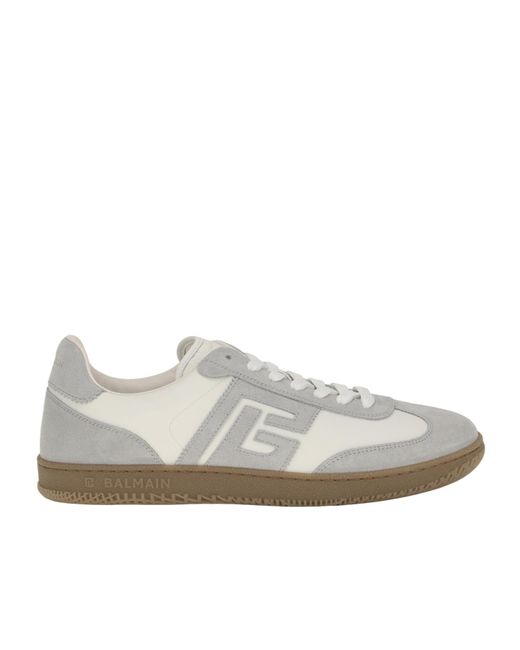 Balmain White Low Top Lace Up Sneaker for men