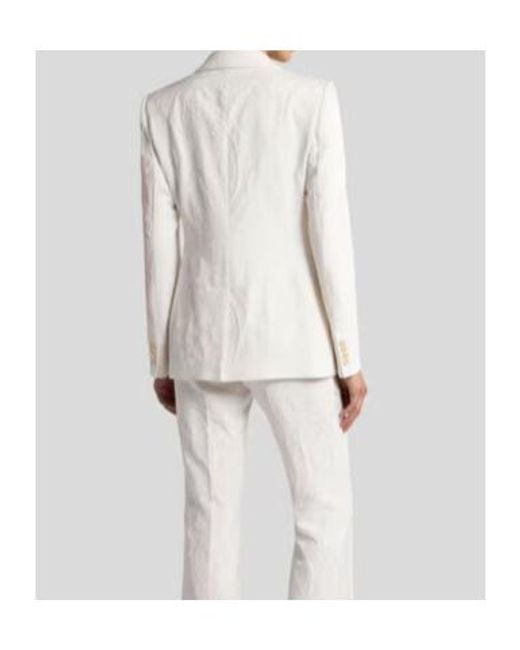 Etro White Paisley Embroidered Blazer
