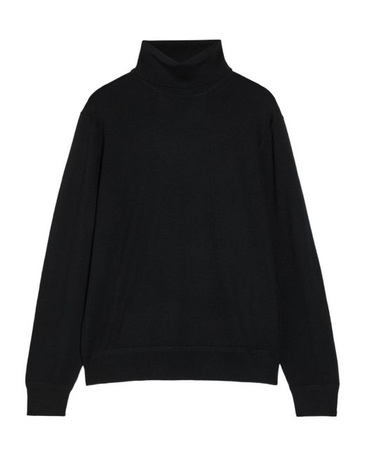 Tom Ford Black Roll-Neck Fine-Knit Wool Jumper for men