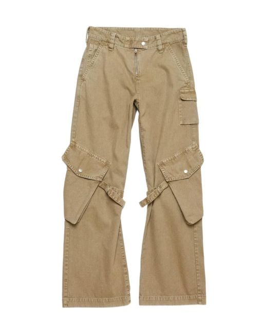 Acne Natural Strap-Detailed Cargo Trousers
