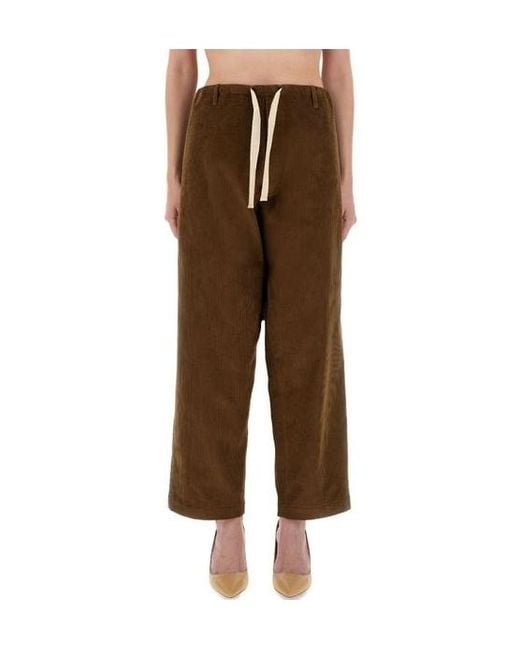 Moschino Brown Drawstring Casual Pants