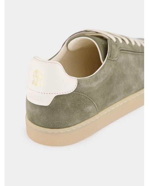 Brunello Cucinelli Green Low Top Lace-Up Sneakers for men