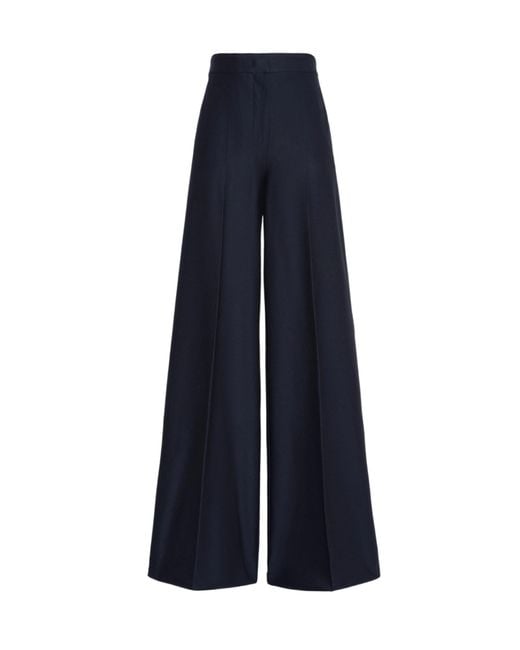 Max Mara Blue Pleated Casual Trousers