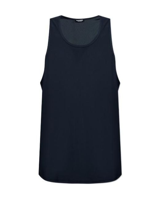 DSquared² Blue Logo-Printed Vest for men