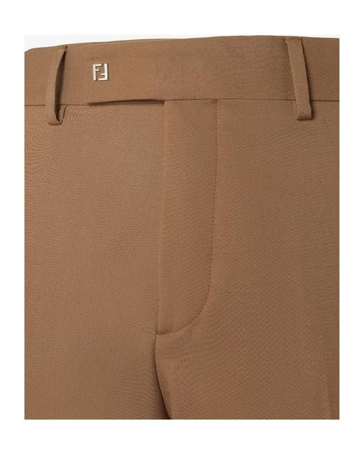 Fendi Brown Straight-Leg Tailored Cigarette Trousers for men