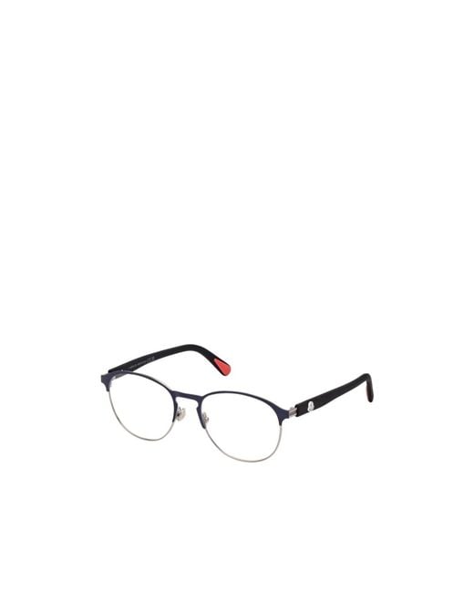 Moncler Metallic Eyewear Oval Frame Glasses for men